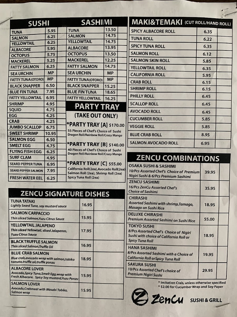 Zencu Sushi & Grill Menu - Image 2
