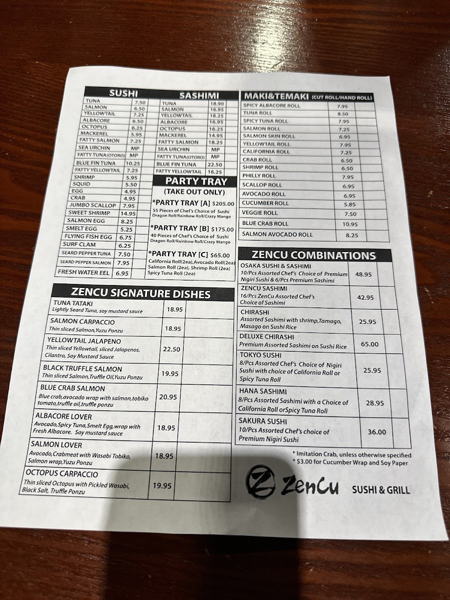 Zencu Sushi & Grill Menu - Image 4
